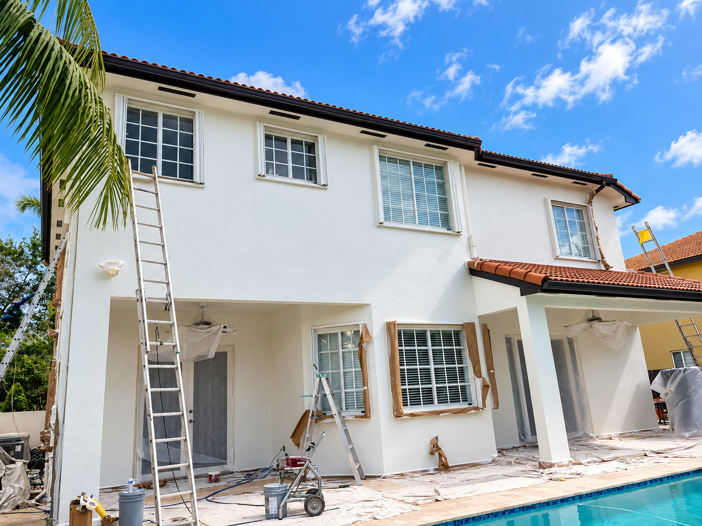 Proceso de pintura en casa residencial de South Florida